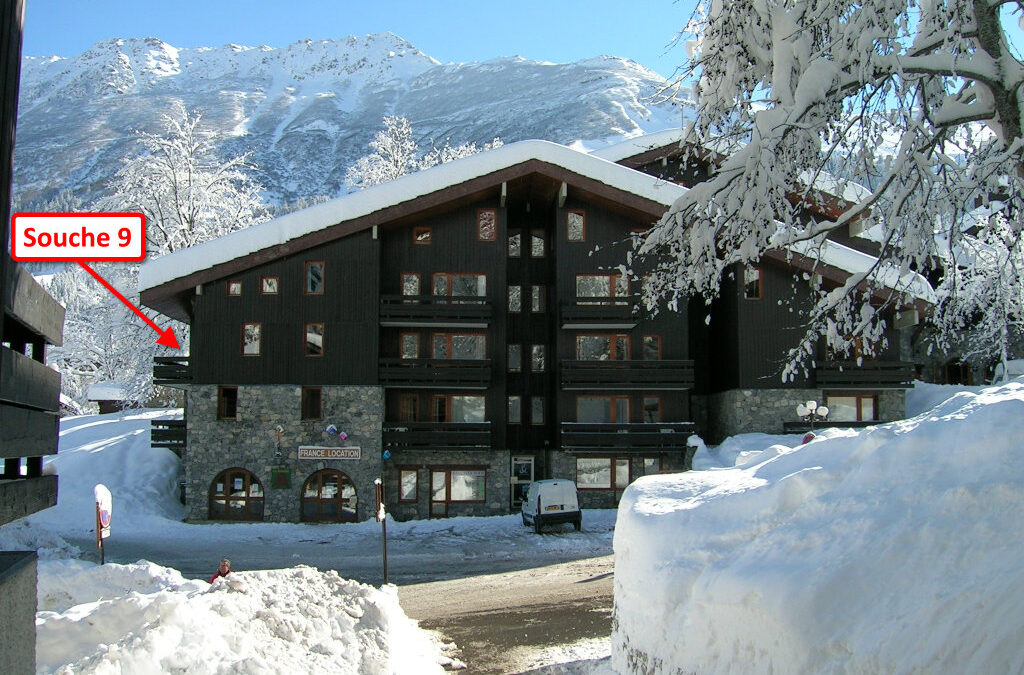 Ligging van appartement Souche 9 in Valmorel